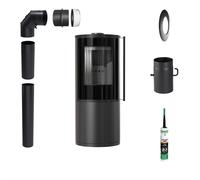 Stufa Camino Autonoma KRATKI SVEN 7 kW Ø150 Nera Kit di Installazione