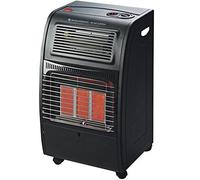 DCG - Stufa a Gas GPL / Gas Naturale Portatile con Vano Bombola Max 15 Kg Accensione Piezoelettrica Area Riscaldata 20-80 mq Colore Nero