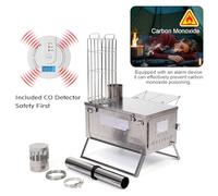 Stufa da campeggio in titanio per tenda, stufa a legna portatile ultra leggera pieghevole veloce inverno campeggio grill cottura riscaldatore riscaldatore portatile