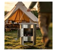 Stufa Da Campeggio Rocket Esterna, Include un barbecue | Fornello a legna portatile per campeggio per Escursionismo Giardino Picnic Inverno Esterno(Small)