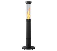 Stufa da Esterno Fungo a Pellet Ø52x194 cm in Ferro Decapato e Vetro Bamboo