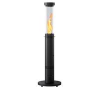 Stufa da Esterno Fungo a Pellet Ø52x194 cm in Ferro Decapato e Vetro Bamboo Antracite