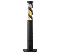 Stufa da Esterno Fungo a Pellet Ø52x194 cm in Ferro Decapato e Vetro Ibiscus Antracite