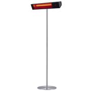 Stufa da Esterno Wi-Fi Lampione Riscaldatore su Palo 74,2x218x60 cm 2000W Sined Nero e Silver