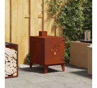 Stufa da giardino in acciaio Corten, 35 x 50 x 60 cm, stufa per esterni per terrazza e giardino, resistente alle intemperie, per cucinare e riscaldare
