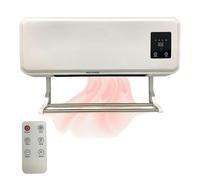 Stufa Elettrica a Parete Termoventilatore 2000W Aria Calda Fresca con Telecomando Timer 12H Display LCD Digitale Caldobagno Elettrico a Basso Consumo con Supporto Asciugamani/stendino integrato