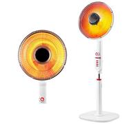 Stufa Elettrica a Piantana 500/1000W 2 Elementi in Fibra di Carbonio con Timer, inclinazione e Oscillazione a 90° Termoventilatore a Parabola per Riscaldamento Casa Rapido e a Basso Consumo Energetico