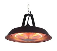 Stufa Elettrica ad Infrarossi Ø42,5 cm a Sospensione da Soffitto 1500W Nera