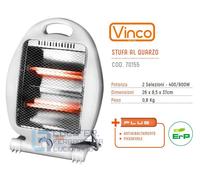 STUFA ELETTRICA AL QUARZO 400/800W PIEGHEVOLE ANTIRIBALTAMENTO VINCO 70155
