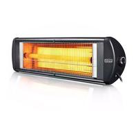 Stufa stufetta infrarossi a parete interno esterno 2500w IP55 nero veranda bar