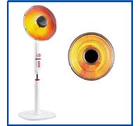 Stufa elettrica parabola carbonio basso consumo piantana Oscillante 550/1100 W A