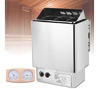 Stufa Elettrica per Sauna, Stufa per Sauna in Acciaio Inox, Bagno Sauna A Vapore Secco, con Regolatore Interno E Igrotermografo per Sauna, per Casa, Hotel E Spa, Max. 460 Cu.ft(4.5KW)