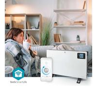 Stufa Elettrica Termoconvettore Pannello Slim 2000W Telecomando da Parete Terra