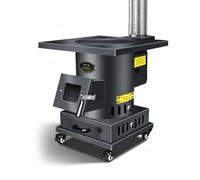 Stufa Gassificazione Legna, Riscaldatore Doppio Combustibile Legna Carbone | Combustione Secondaria Efficiente, Rivestimento Ghisa Spessa. Riscaldamento Interno, Cottura e Arrosto