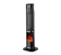 Stufa in ceramica con effetto caminetto DCG PTC2011 1000-2000 W Nero-grigio