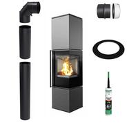 Stufa Indipendente KRATKI REN Destra 7 kW Ø150 Tubi e Kit Montaggio [EEK: A]