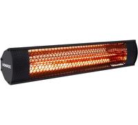 VONROC Stufa riscaldante a infrarossi da esterno 2000W. 2 livelli di calore. Per parete e soffitto. Con elemento anabbagliante. Include Telecomando (Nero 2000W)