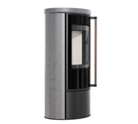 Stufa KRATKI ERIK Ø150 5,5kW GREY SATIN coperchio chiusura maniglia Jatoba [EEK: A]