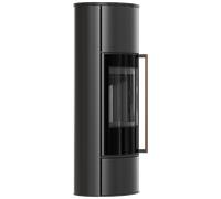 Stufa KRATKI ERIK Ø150 5,5kW Termotec Nero Maniglia in Legno Esotico Jatoba