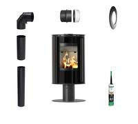 Stufa KRATKI ERIK su piede 5.5kW Eco con kit di montaggio