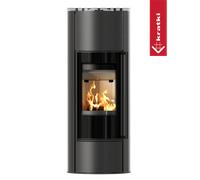 Stufa Libera KRATKI ERIK Ø150 5,5kW Con Chiusura Maniglia in Legno