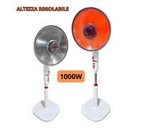 Stufa Parabola Elettrica Carbonio 1000W Oscillante Anti-Ribaltamento
