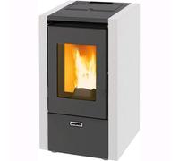 Stufa Pellet 6,15Kw Maurer "Mignon 6" Bianca 43x43x76,5 cm.