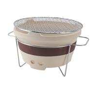 Stufa per grigliate in argilla, 25cm / 9.84in Tea Boiling e Grilling Clay Charcoal Stove con griglia a rete metallica, Portable Outdoor Camping Barbecue Stufa