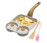 Stufa Per Uova - Preparazione Culinaria, Stufa A Pancake Non Scintillante 3 Compartimenti Con Spatola E Pennello, Maniglia Resistente Al Calore Per Omelette E Bacon39x19x9cm / 15.35x7.48x3,54 Pollici