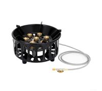 Stufa portatile a gas, stufa da campeggio portatile nera 16800w con gestione efficiente della fiamma per cucinare all'aperto (A)