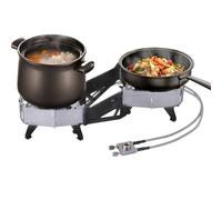 Stufa Portatile Campeggio,Stufa Da Campeggio Due Bruciatori Cucina Esterna,Parabrezza pieghevole ad alte prestazioni che cucina il bruciatore libero comi