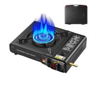 Stufa portatile stufa da campeggio compatta ideale per escursioni, picnic, esterno, accensione facile, fiamma regolabile, stufa da viaggio leggera e resistente, cartuccia butano compatibile