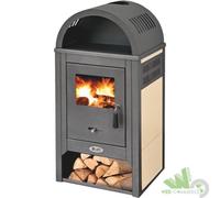 STUFA RISCALDAMENTO A LEGNA 48x45xh100 cm BEIGE CREMA ACCIAIO GHISA 8/10 KW