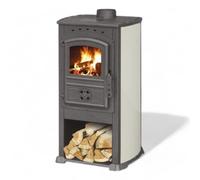 Stufa riscaldamento a legna con struttura in acciaio 7,3 kW