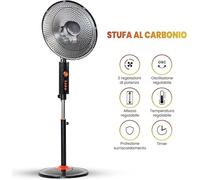 Stufa Riscaldamento Infrarossi Al Carbonio Kooper Piantana Elettrica 900W Orient