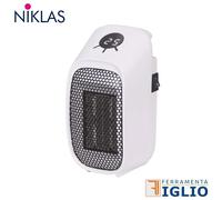 Niklas Termoventilatore Plug-In Trend PTC 400W Mini ceramico per bagno 11x8xH16 cm