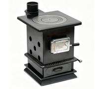 Stufe a Legna da Interno Interno Acciaio 8,5 Mm Tramoggia Cenere | Stufa a Legna da Campeggio Combustione Secondaria Gancio Fuoco, Pala, Interno ed Esterno, per Riscaldamento e Cucina