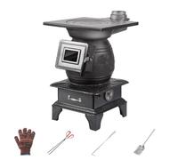 Stufe A Legna Da Interno Materiale Ingrossato Con Corpo Saldata Interamente Riscaldamento Rapido E Dissipazione Del Calore Uniforme Multifunzione Per Bollire L'Acqua, Cucinare E Grigliare(No chimney)