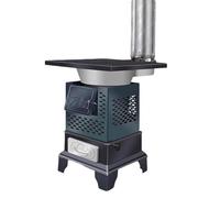 Stufe a Legna da Interno Moderne Materiale Della Piastra in Acciaio Cucina a Legna da Esterno con Cassetto Raccogli-cenere Terrazze e Soggiorni(C)