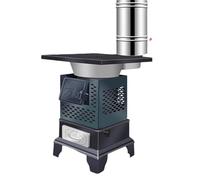 Stufe a Legna da Interno Moderne Materiale Della Piastra in Acciaio Cucina a Legna da Esterno con Cassetto Raccogli-cenere Terrazze e Soggiorni(D)