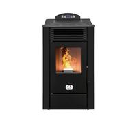 STUFE A PELLET ITALIA Alaska 10 KW | Stufa ad Aria Ventilata Efficienza 91% Scalda 85m² Autonomia 20H Programmabile 5 Velocità e Potenze Garanzia 24 Mesi Nero