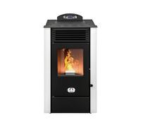 STUFE A PELLET ITALIA Alaska 10 KW WiFi | Stufa ad Aria Ventilata Efficienza 91% Scalda 85m² Autonomia 20H Programmabile Controllo Remoto WiFi 5 Velocità e Potenze Garanzia 24 Mesi Bianco