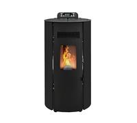 STUFE A PELLET ITALIA Boston 9 KW - Stufa ad Aria Ventilata Efficienza 91% Scalda 80m² Autonomia 21H Programmabile 5 Velocità e Potenze Garanzia 24 Mesi Nero