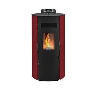 STUFE A PELLET ITALIA Boston 9 KW - Stufa ad Aria Ventilata Efficienza 91% Scalda 80m² Autonomia 21H Programmabile 5 Velocità e Potenze Garanzia 24 Mesi Rosso