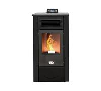 STUFE A PELLET ITALIA Canada 12 KW Canalizzata 5 Stelle - Stufa ad Aria Ventilata Efficienza 91% Scalda 120m² Autonomia 15H Programmabile 5 Velocità e Potenze Garanzia 24 Mesi Nero