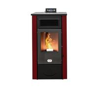STUFE A PELLET ITALIA Canada 12 KW Canalizzata 5 Stelle - Stufa ad Aria Ventilata Efficienza 91% Scalda 120m² Autonomia 15H Programmabile 5 Velocità e Potenze Garanzia 24 Mesi Rosso