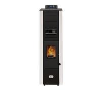 STUFE A PELLET ITALIA Colonna 10 Kw WiFi - Stufa ad Aria Ventilata Efficienza 85% Scalda 80m² Design Super Compatto Controllo Remoto WiFi Programmabile 5 Velocità e Potenze Garanzia 24 Mesi Bianco