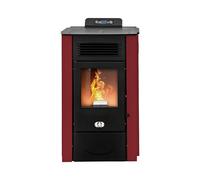 STUFE A PELLET ITALIA Colorado 15 Kw - Stufa ad Aria Ventilata Efficienza 92% Scalda 140m² Autonomia 15H Programmabile 5 Velocità e Potenze Garanzia 24 Mesi Rosso