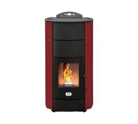 STUFE A PELLET ITALIA Manhattan 20 KW - Stufa a Pellet Idro per Riscaldamento e Acqua Calda Efficienza 90% Scalda 120m² Autonomia 22H Programmabile 5 Velocità e Potenze Garanzia 24 Mesi Rosso