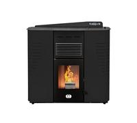 STUFE A PELLET ITALIA Marmolada 14 KW Canalizzata WiFi - Stufa ad Aria Ventilata Efficienza 92% Scalda 130m² Autonomia 19H Programmabile 5 Velocità e Potenze Design Compatto Garanzia 24 Mesi Nero